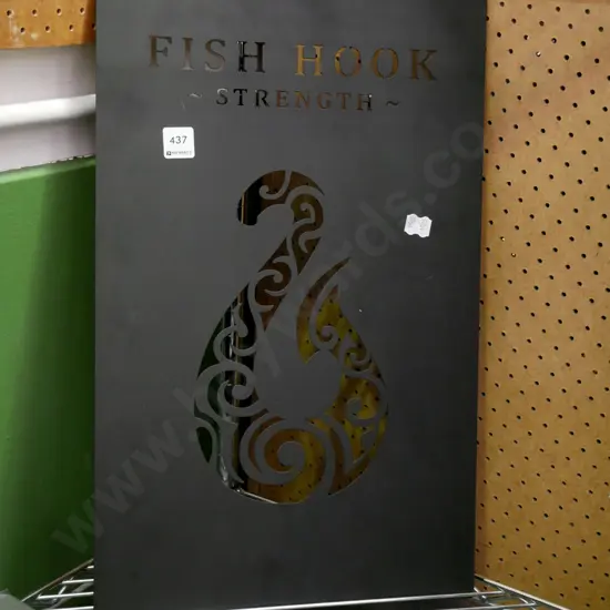 cut out metal wall art, fish hook