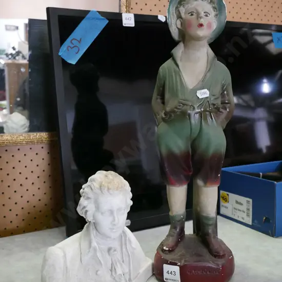 Beethoven bust, plaster figurine - whistling boy H-420