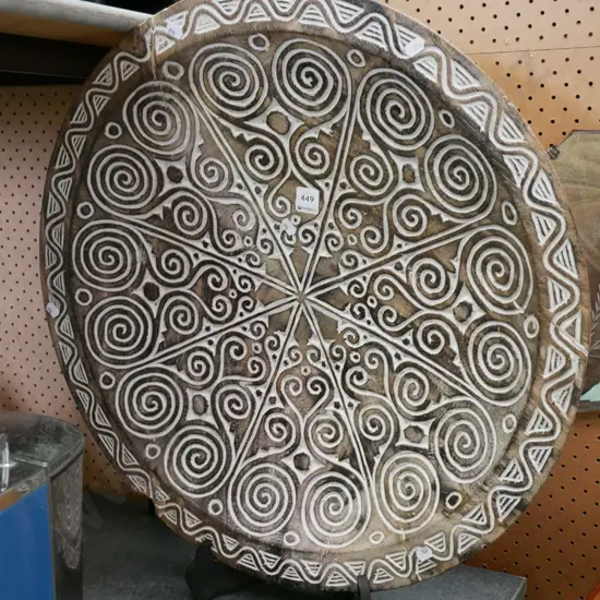 large carved wooden bowl Diam-600