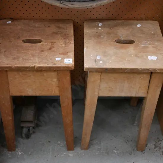 2x wooden rimu stools