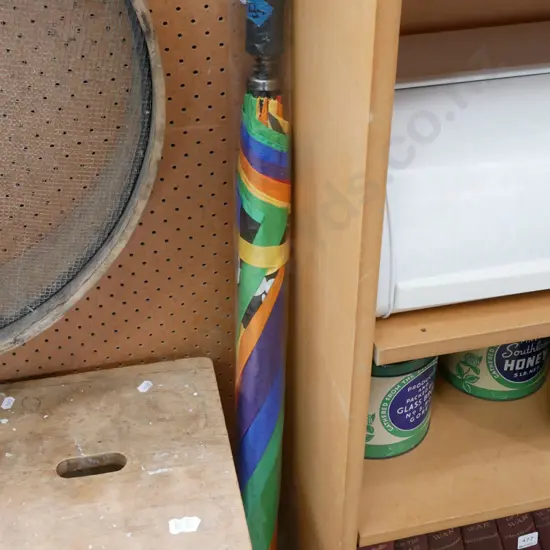 multi coloured umbrella