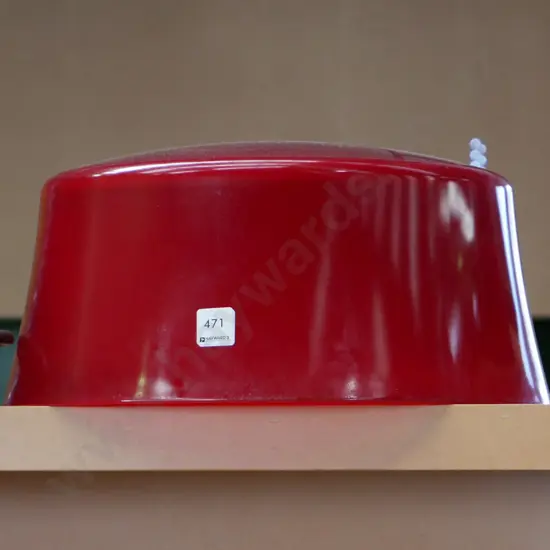 heavy red glass light fitting