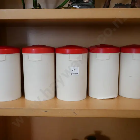 5x plastic Tiger Tea tins