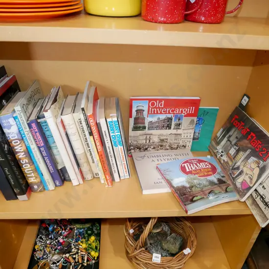 shelf of NZ books