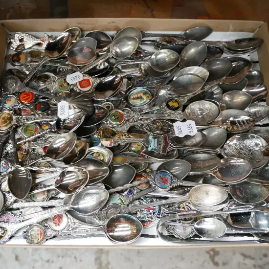 box of souvenir teaspoons