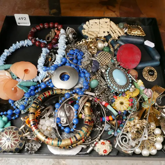 tray of costume jewellery