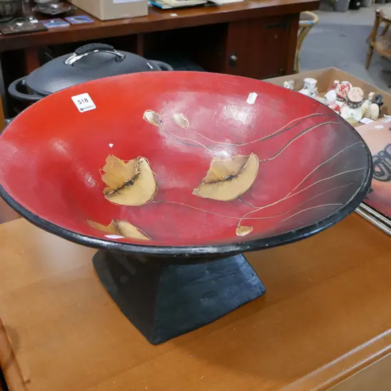 large terracotta hand painted fruit bowl H-210 Diam-400