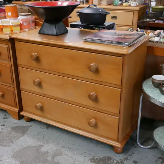 solid rimu 3 drawer lowboy H-740 W-930 D-450