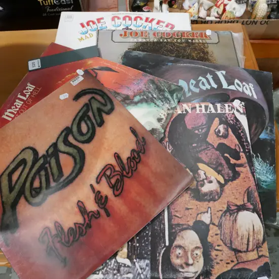 LPs; Poison, Meatloaf, van Halen etc
