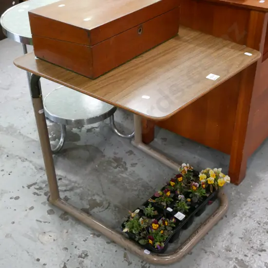 metal and formica adjustable table