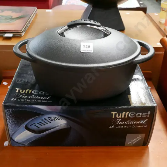 as-new TuffCast cast iron casserole