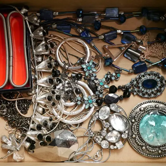 box of costume jewellery