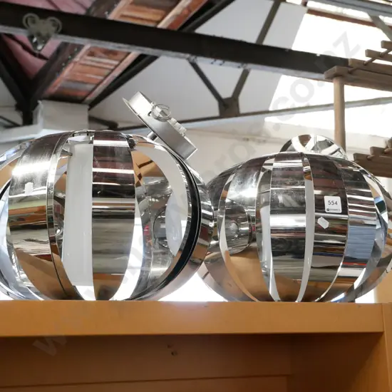 2x retro chrome light fittings