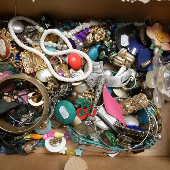 box of costume jewellery