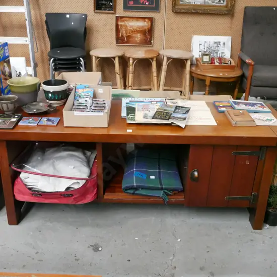 solid pine entertainment unit with 2 shelves and 1 door H-600 W-170 D-520