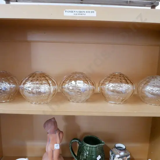 5x amber glass retro light shaes