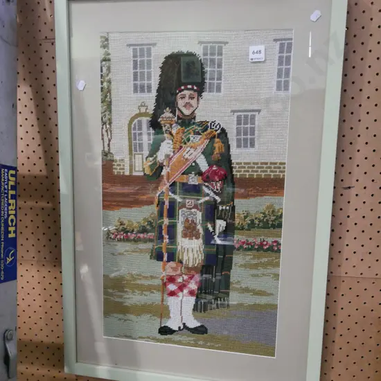 framed needlework - Scottish guard