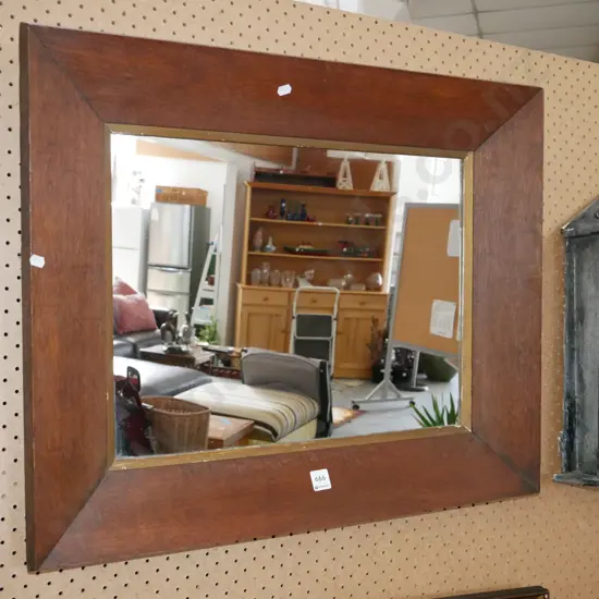 large oak framed wall mirror