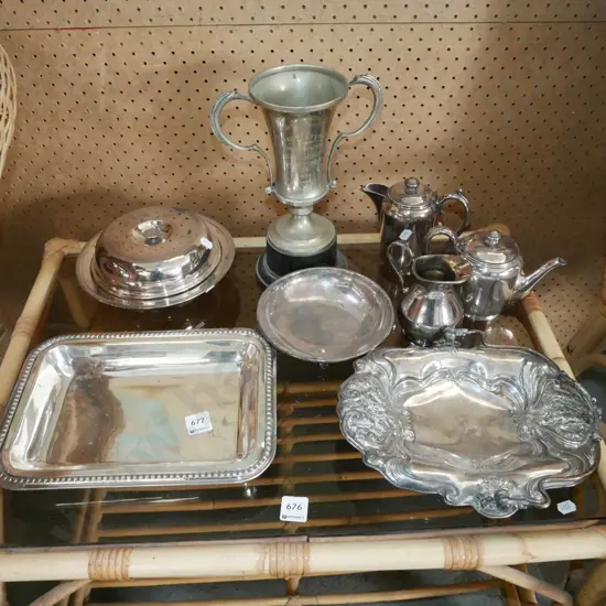 plated ware; trays, teapots etc