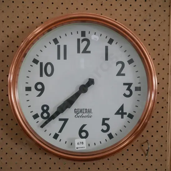 copper framed General Electric clock