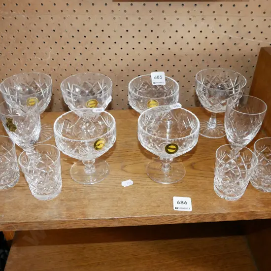 cut crystal comports tumblers