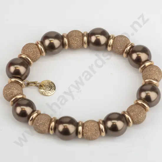 beaded bangle on spring stamped Italy 925