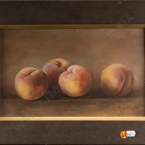 Maggie Taylor - framed oil - peaches  H-170 W-290