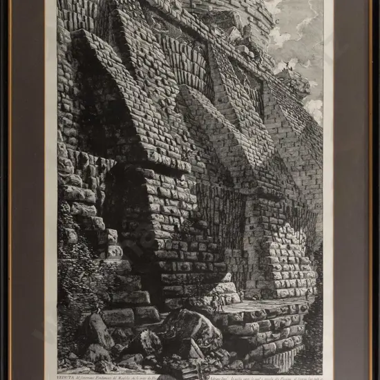 framed print - Foundation of Castel Sant Angelo in Rome H-660 W-450