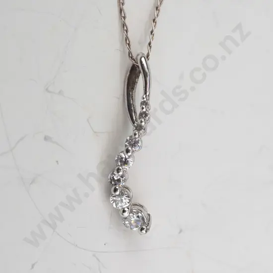 silver cz necklace chain stamped 925