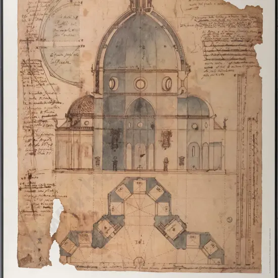 La Cupola Di Brunellschi  poster print on board H-1010 W-700