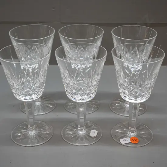 set of 6 Waterford cut crystal wine glasses H-150 D-80