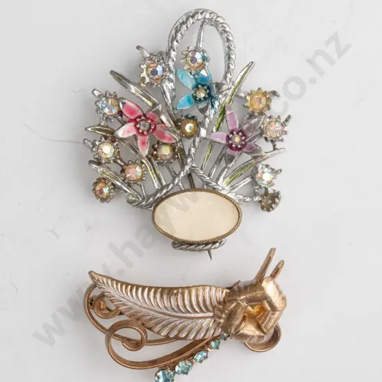 2 costume brooches