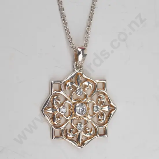 silver cz necklace stamped 925