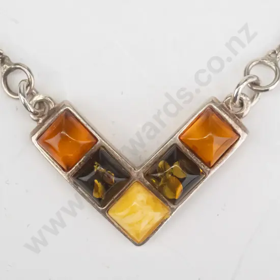 amber necklace stamped 925