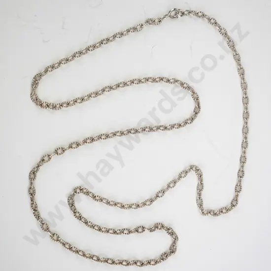 silver link necklace stamped sterling