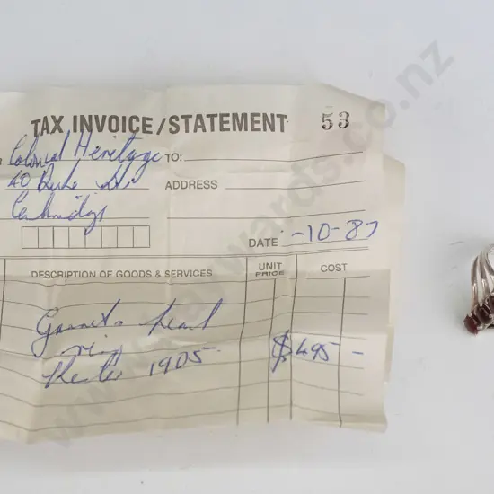 silver ring with 3 carnelian ring stamped 925