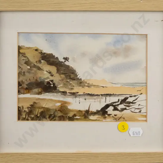 framed watercolour - coastal scene H-115 W-175