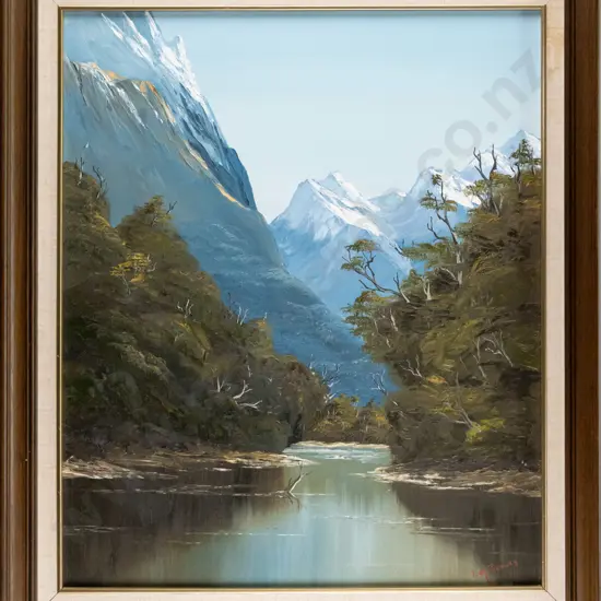 Ivan Reeves 1987 - framed oil "Mouth Of The Clinton River, At The Start Of The Milford Walk" H-590 W-490
