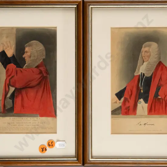 2x framed vintage prints - Lord High Chancellor Each H-180 W-120