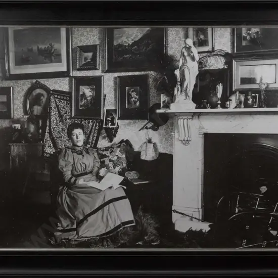 large reproduction photographic print - Frances Hodgkins at home at Cranmore Lodge, Dunedin, early 1890s