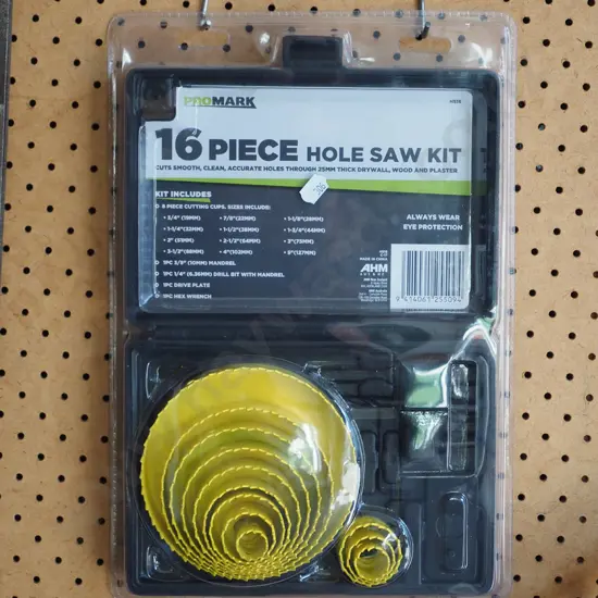as-new 16 piece hole saw kit