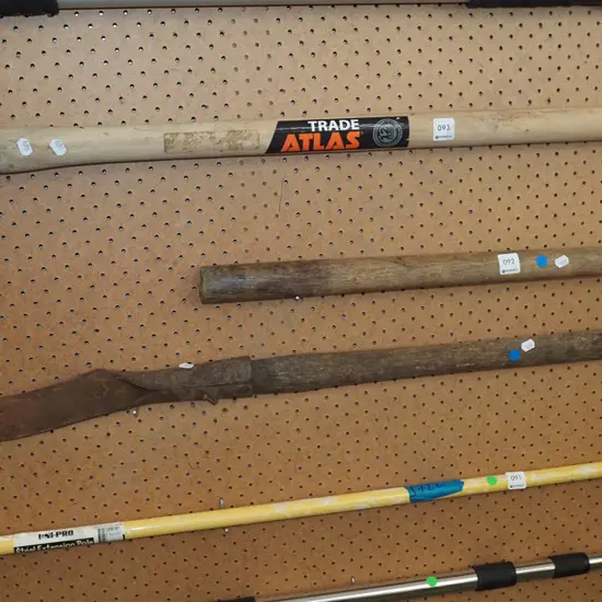 vintage slasher and mattock - blue dots