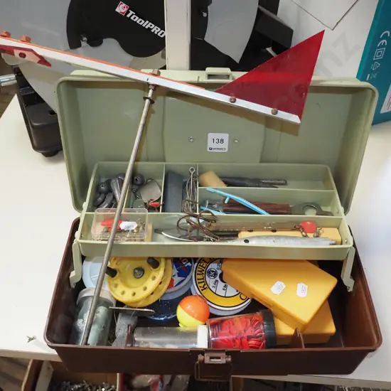 plastic tackle box and contents