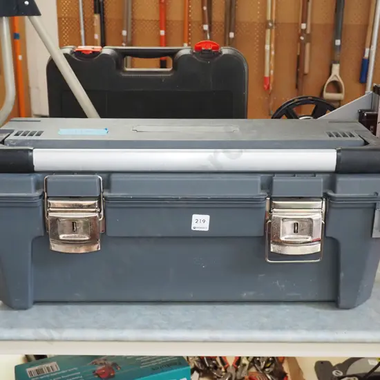 grey plastic tool box