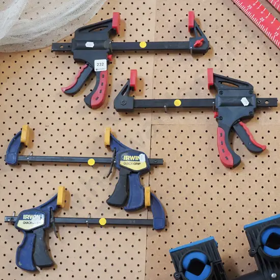 4x quick clamps - yellow dots