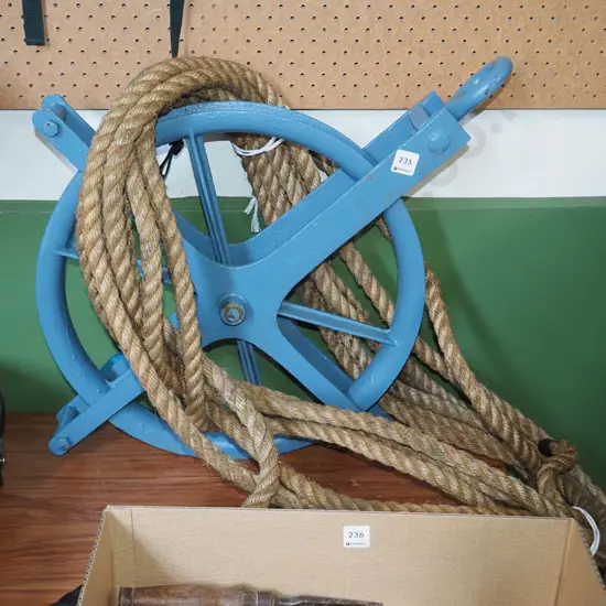 vintage pulley and rope