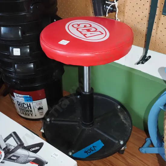 SCA workshop stool on casters