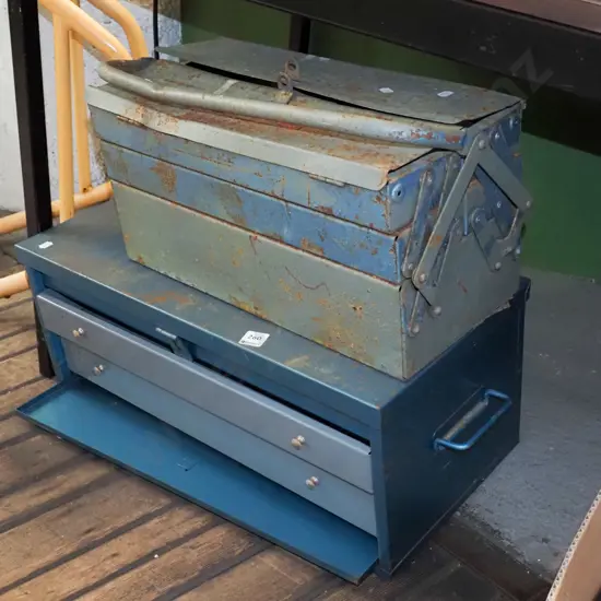 2x metal tool boxes