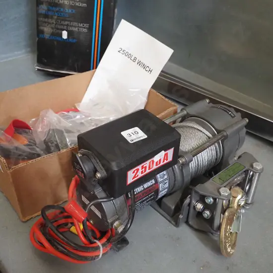 2500 pound electric winch and accessories