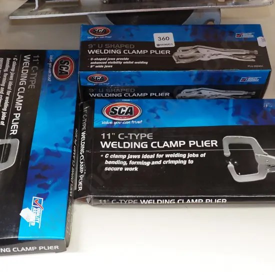 3x as-new welder's clamps